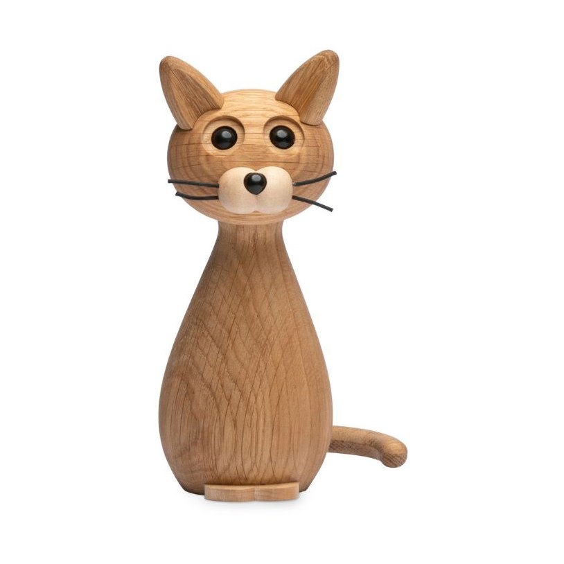 Spring Copenhagen Brave Cat decoration 24 cm Oak Oak