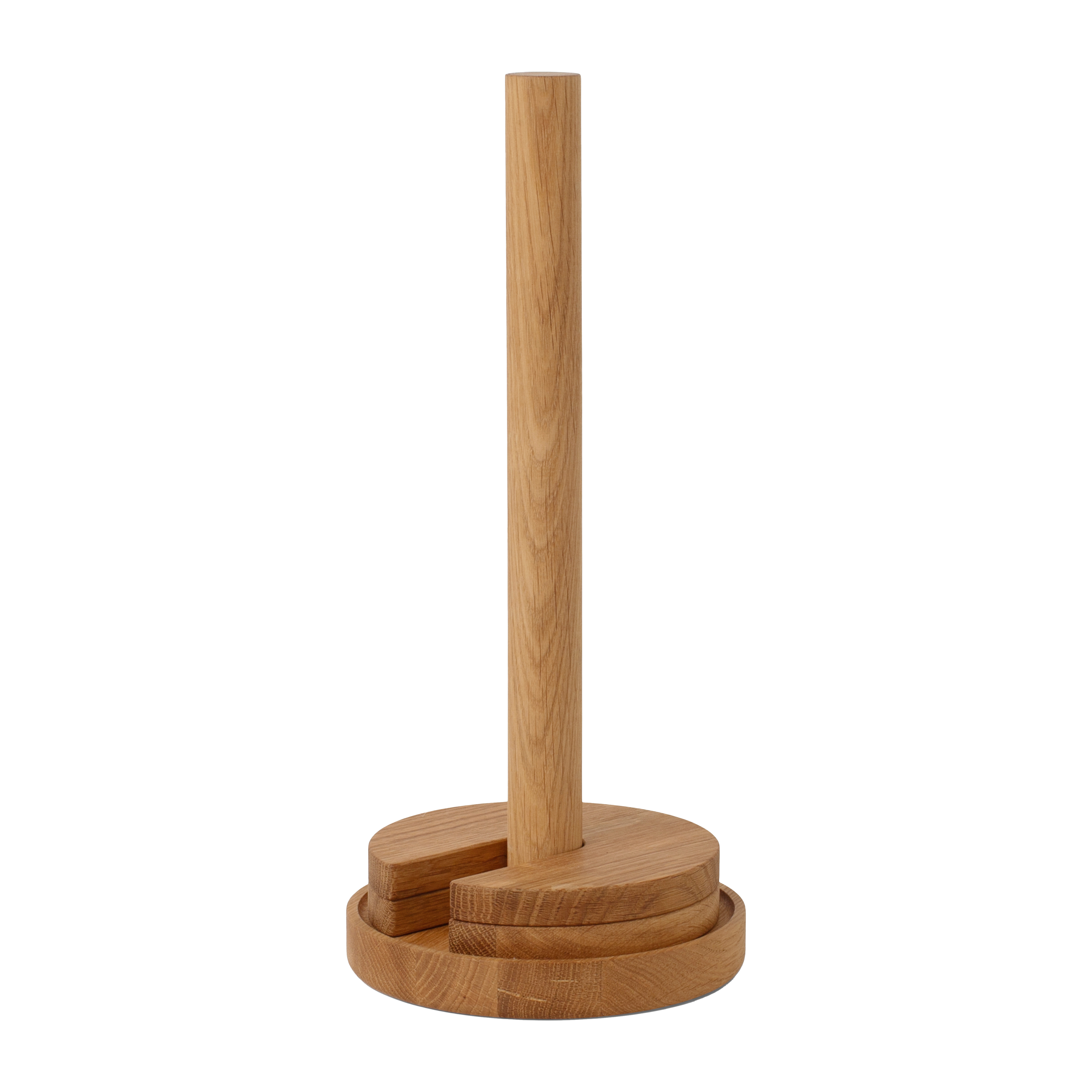 Paper towel holder from leather, wood / Kitchen roll holder