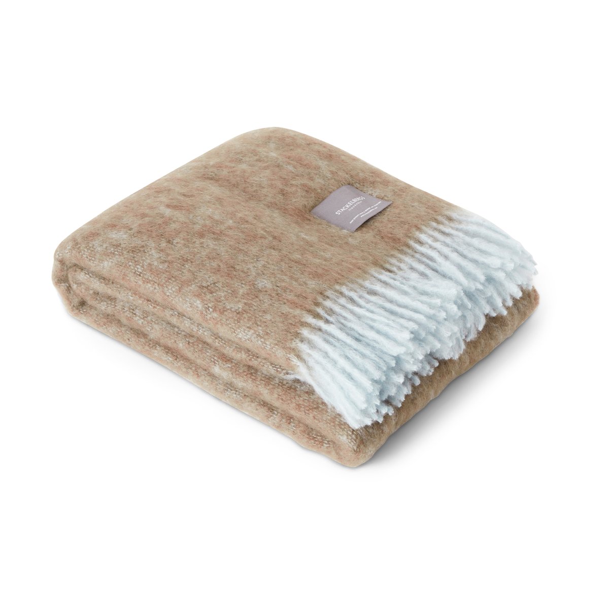 Stackelbergs Mohair blanket Dusky blue & dark brown melange