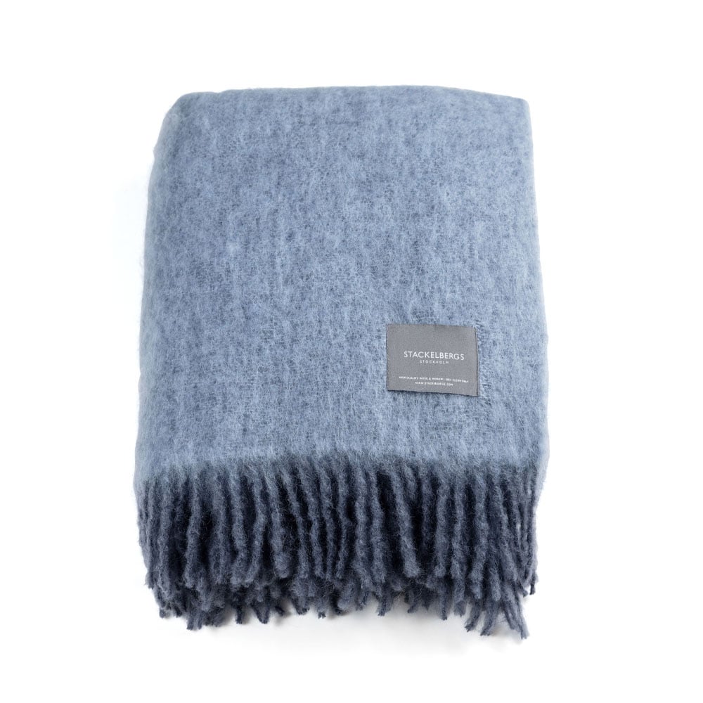 Stackelbergs Mohair blanket Tide & blue fog