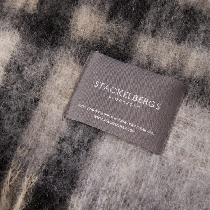 Mohair throw - Black & Slate Check - Stackelbergs