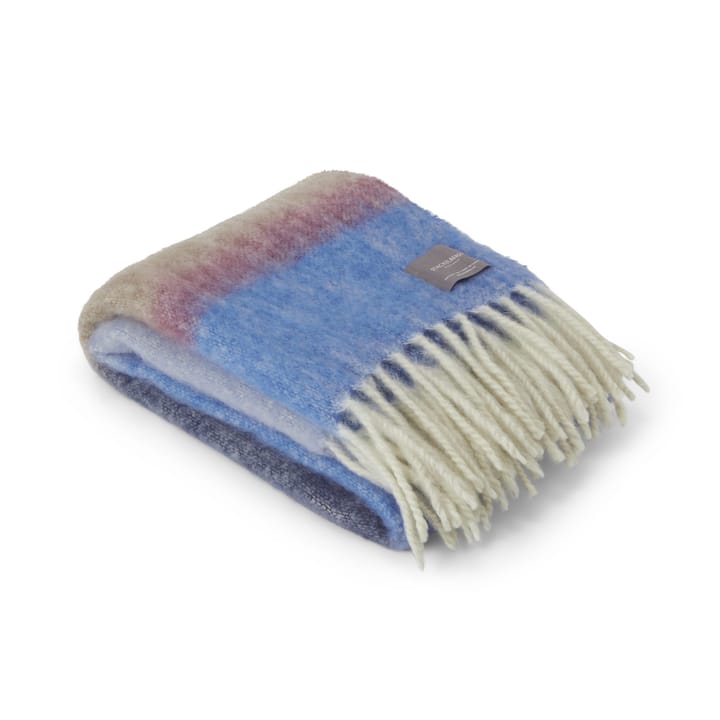 Mohair throw, Stripe Blue, Azure & Camel Stackelbergs