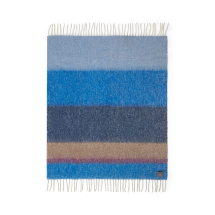 Mohair throw - Stripe Blue, Azure & Camel - Stackelbergs