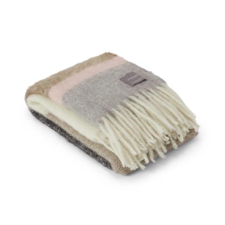 Mohair throw, Stripe Brown, Black & Rose Stackelbergs