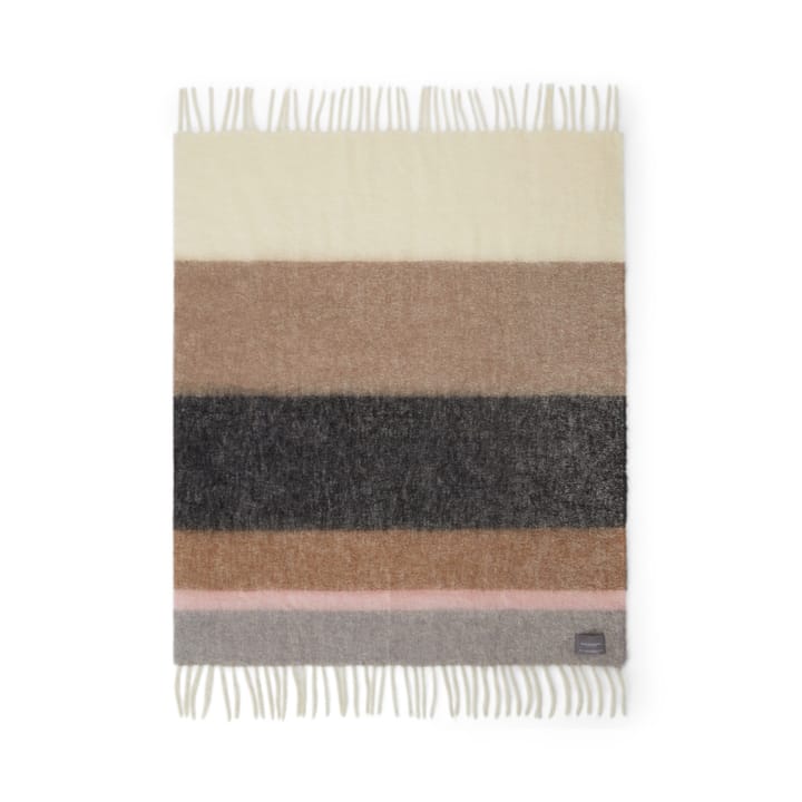 Mohair throw, Stripe Brown, Black & Rose Stackelbergs