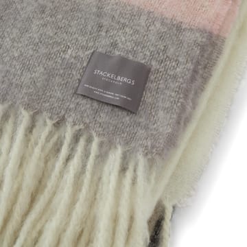 Mohair throw - Stripe Brown, Black & Rose - Stackelbergs