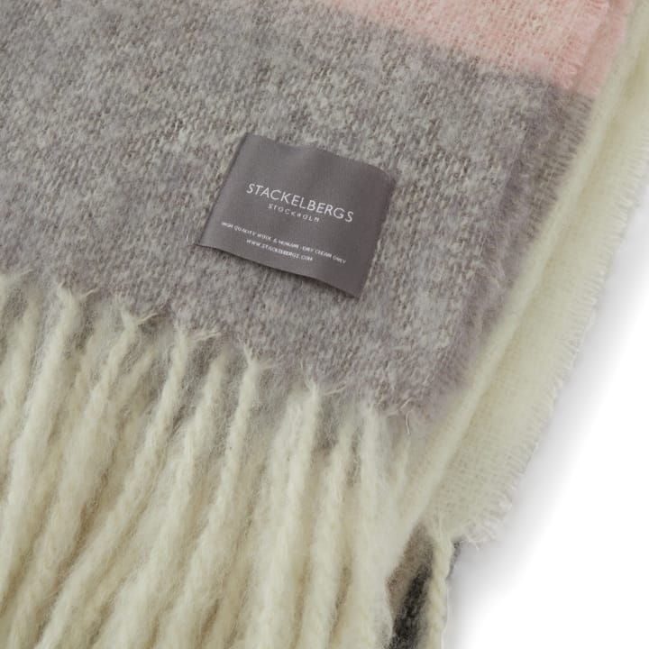 Mohair throw, Stripe Brown, Black & Rose Stackelbergs