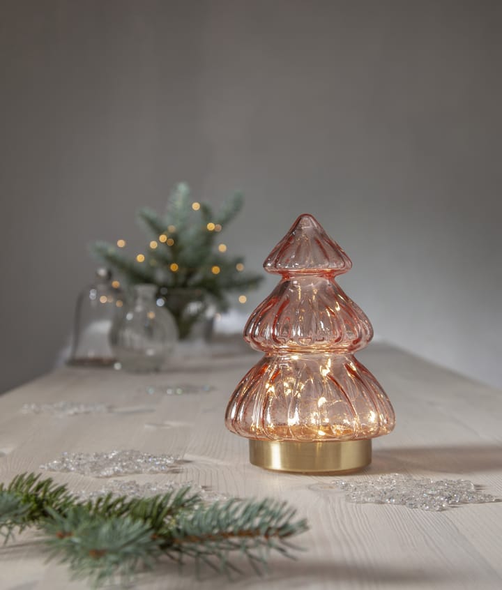 Abete table decoration Christmas lights 18 cm - Pink - Star Trading