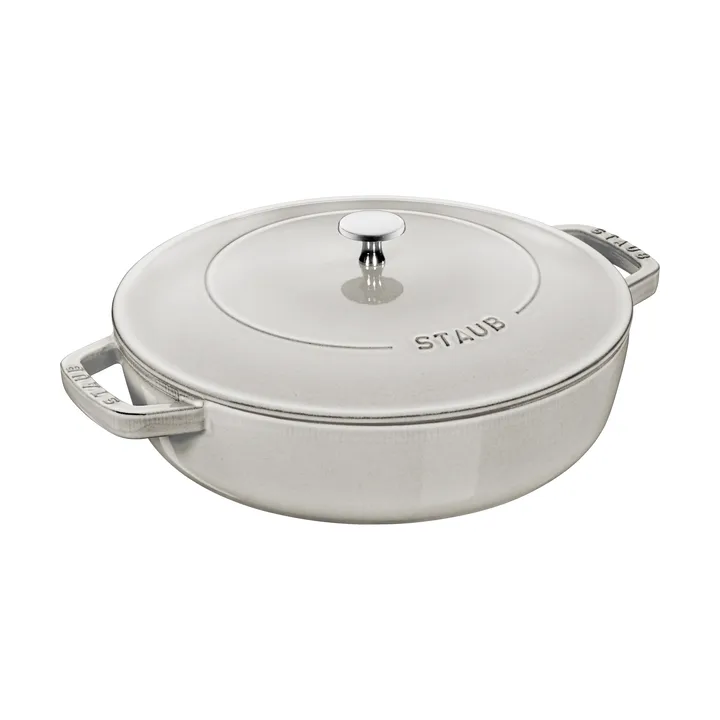 Staub Chistera braising pan cast iron Ø28 cm - White truffle - STAUB
