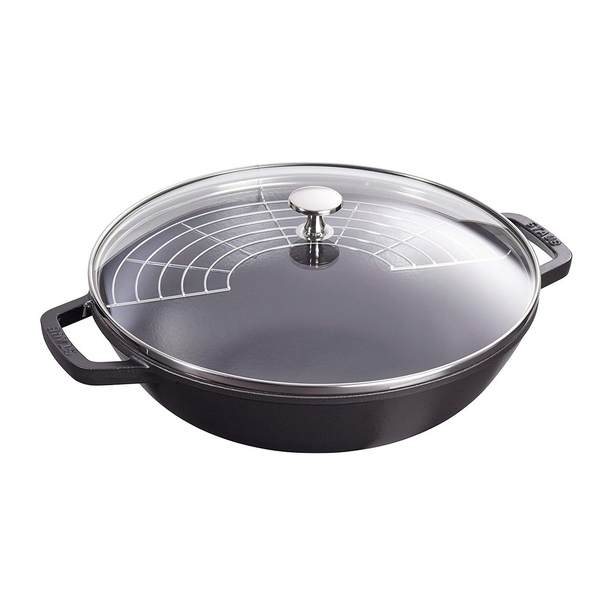 STAUB Wok with glass lid Ø30 cm 4.4 L Black