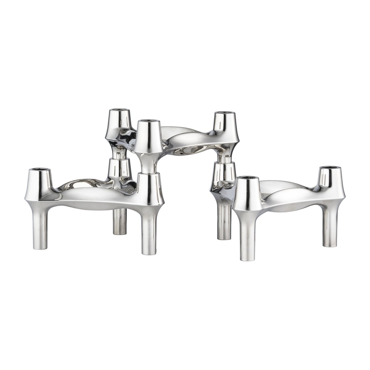 STOFF STOFF Nagel BMF candle holder 3-pack Chrome