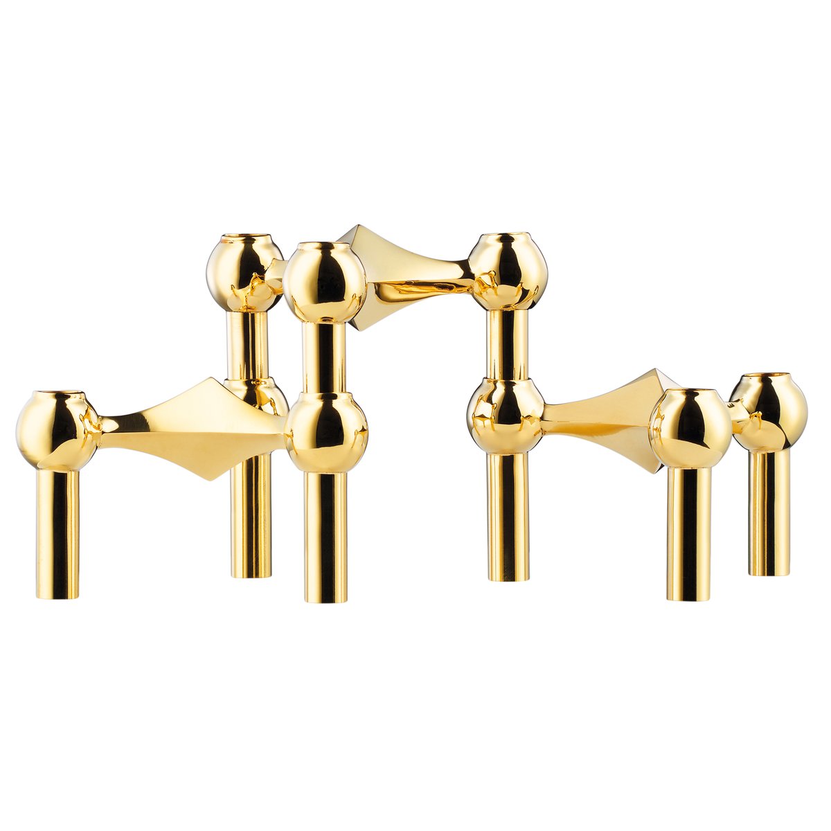 STOFF STOFF Nagel candle sticks 3-pack brass