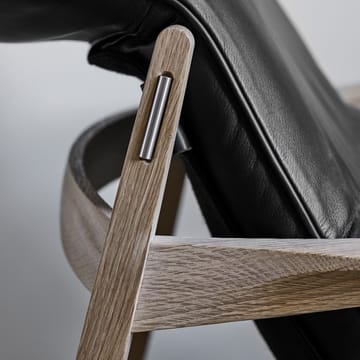 Link arm chair - Tärnsjö leather dark brown. natural oiled oak. black canvas - Stolab