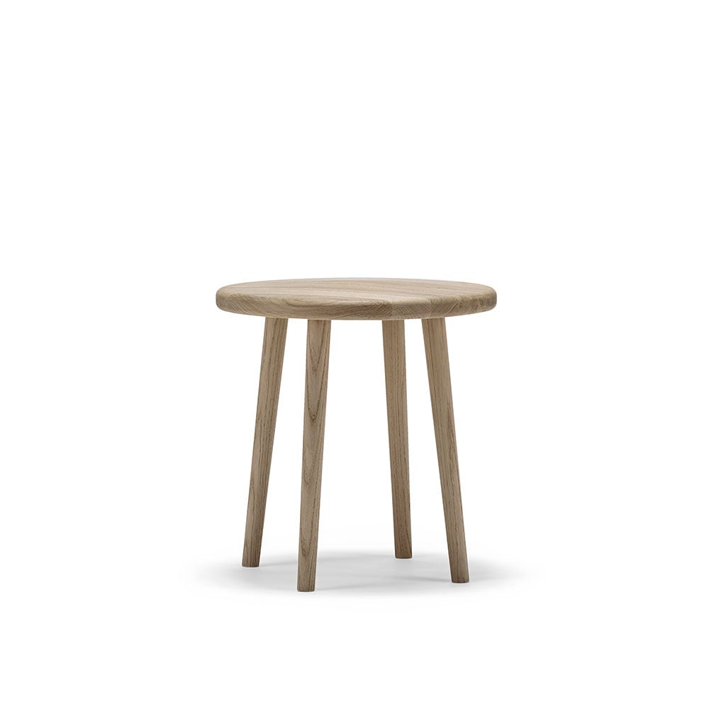 Stolab Miss Button stool Oak white oiled. low