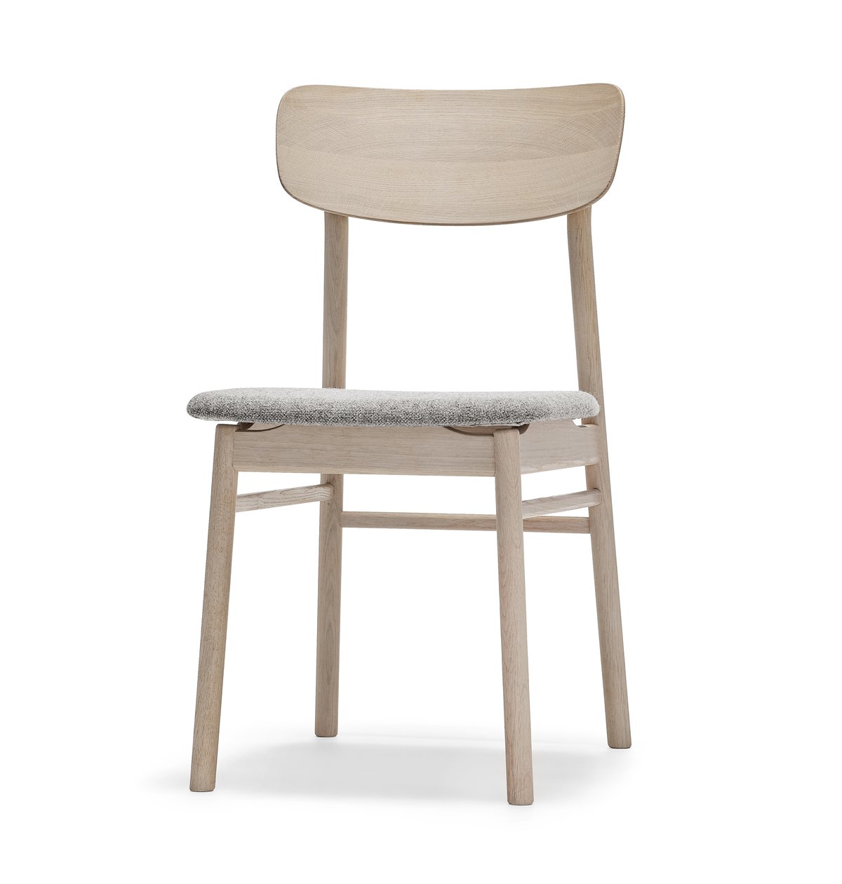 Stolab Prima Vista chair light matte lacquered oak Textile hallingdal 65-130 grey