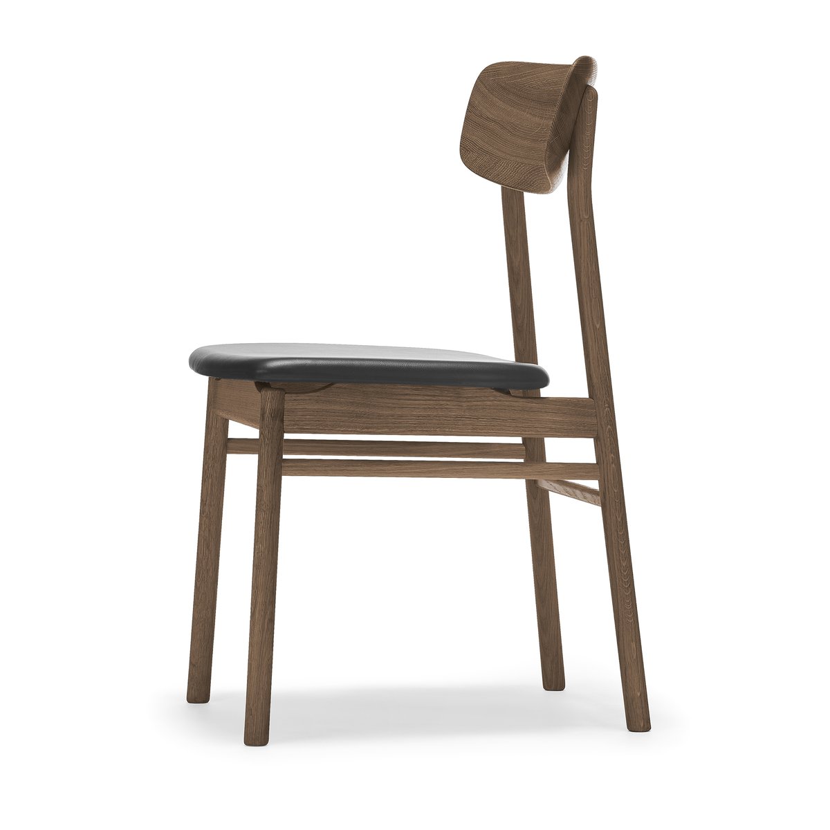 Stolab Prima Vista chair oak Smoked oak-black leather