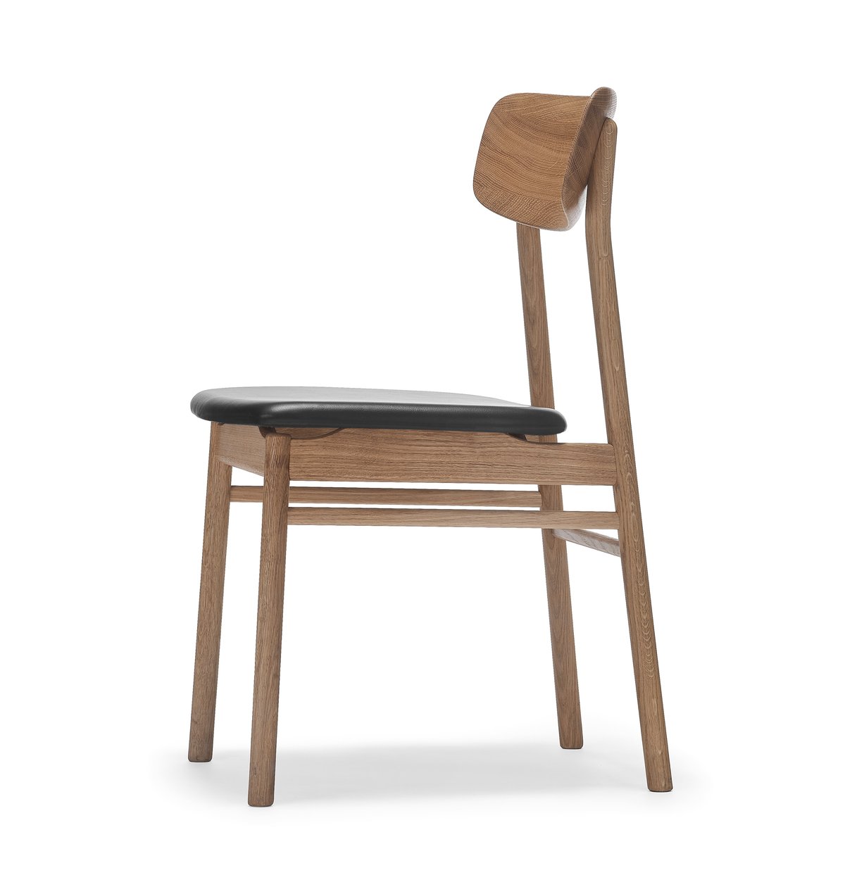 Stolab Prima Vista chair oiled oak Leather elmotique 99001 black