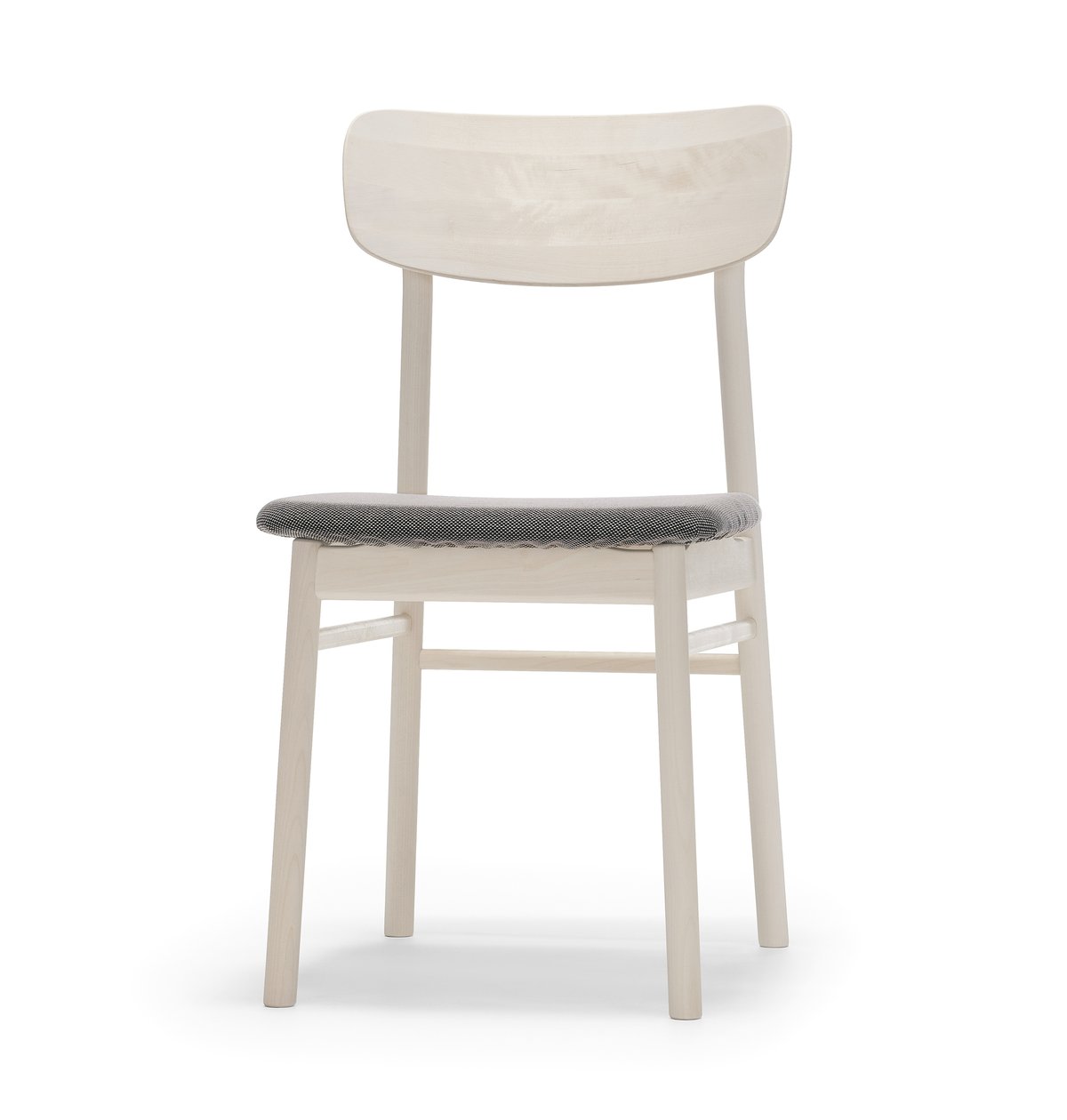 Stolab Prima Vista chair white-oiled birch Textile blues 9202 brown-beige