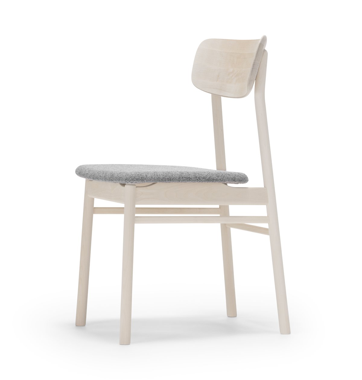 Stolab Prima Vista chair white-oiled birch Textile hallingdal 65-130 grey