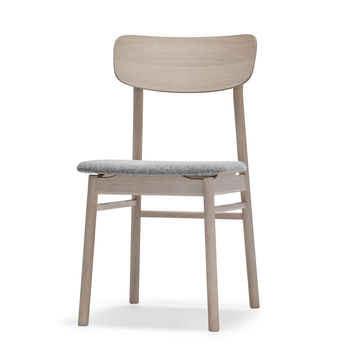 Stolab Prima Vista chair white-oiled oak Textile hallingdal 65-130 grey