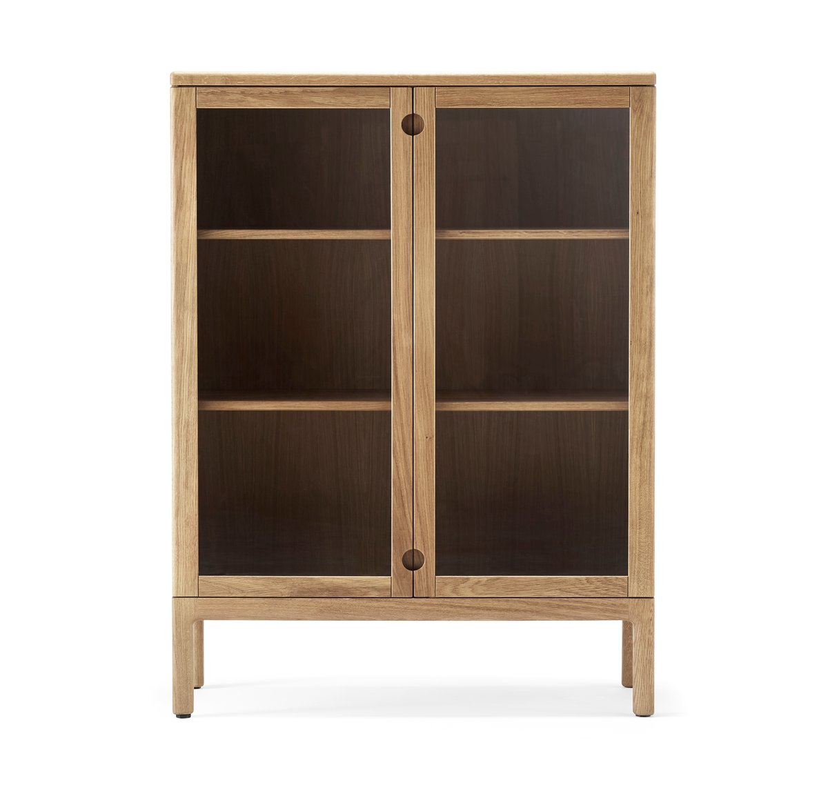 Stolab Prio cabinet high Oak natural oil. glass door