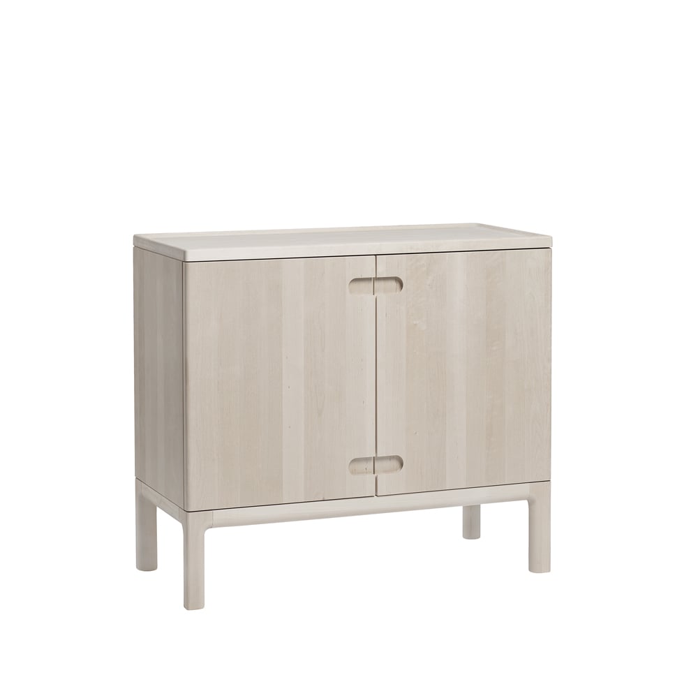 Stolab Prio cabinet low Birch white oiled. wooden door