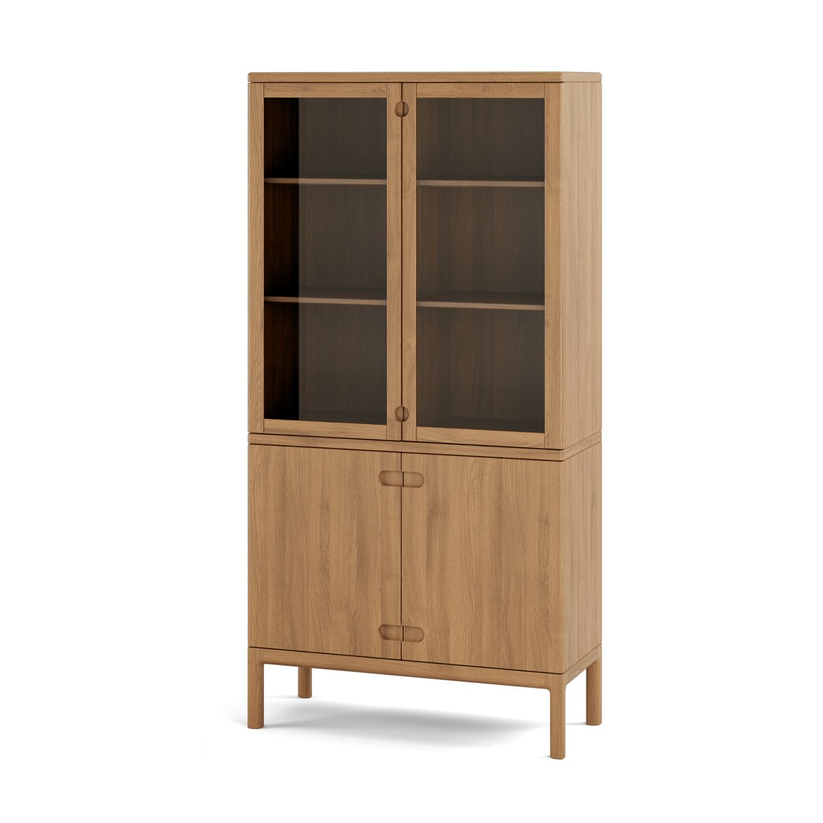 Stolab Prio display cabinet Oak natural oil with lighting