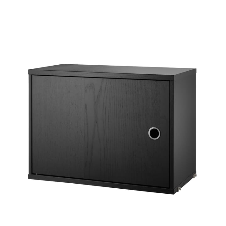 String cabinet with door - Ash black stain, 58x30 cm - String