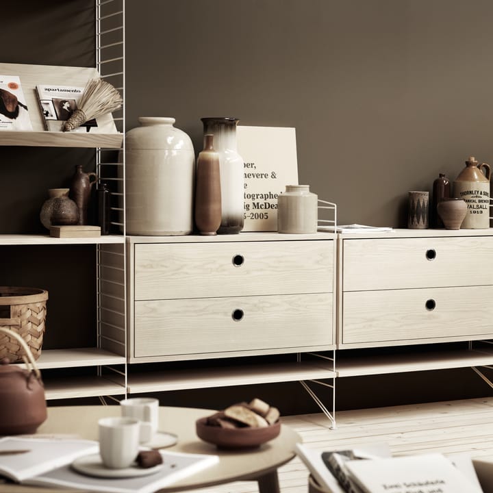 String cabinet with drawers, White, 78x30 cm String