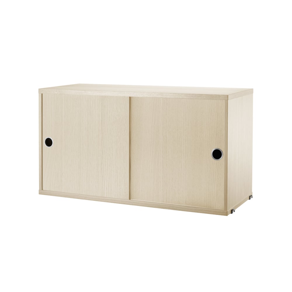 String String cabinet with sliding door Ash veneer, 78x30 cm