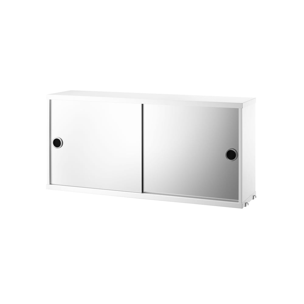 String String cabinet with sliding door White, mirror sliding doors, 78x20 cm