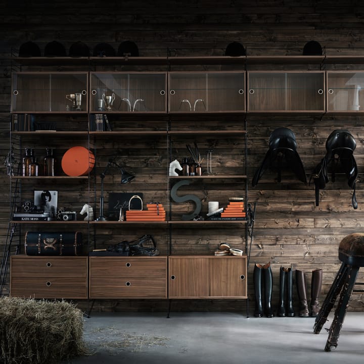 String display cabinet, Walnut String