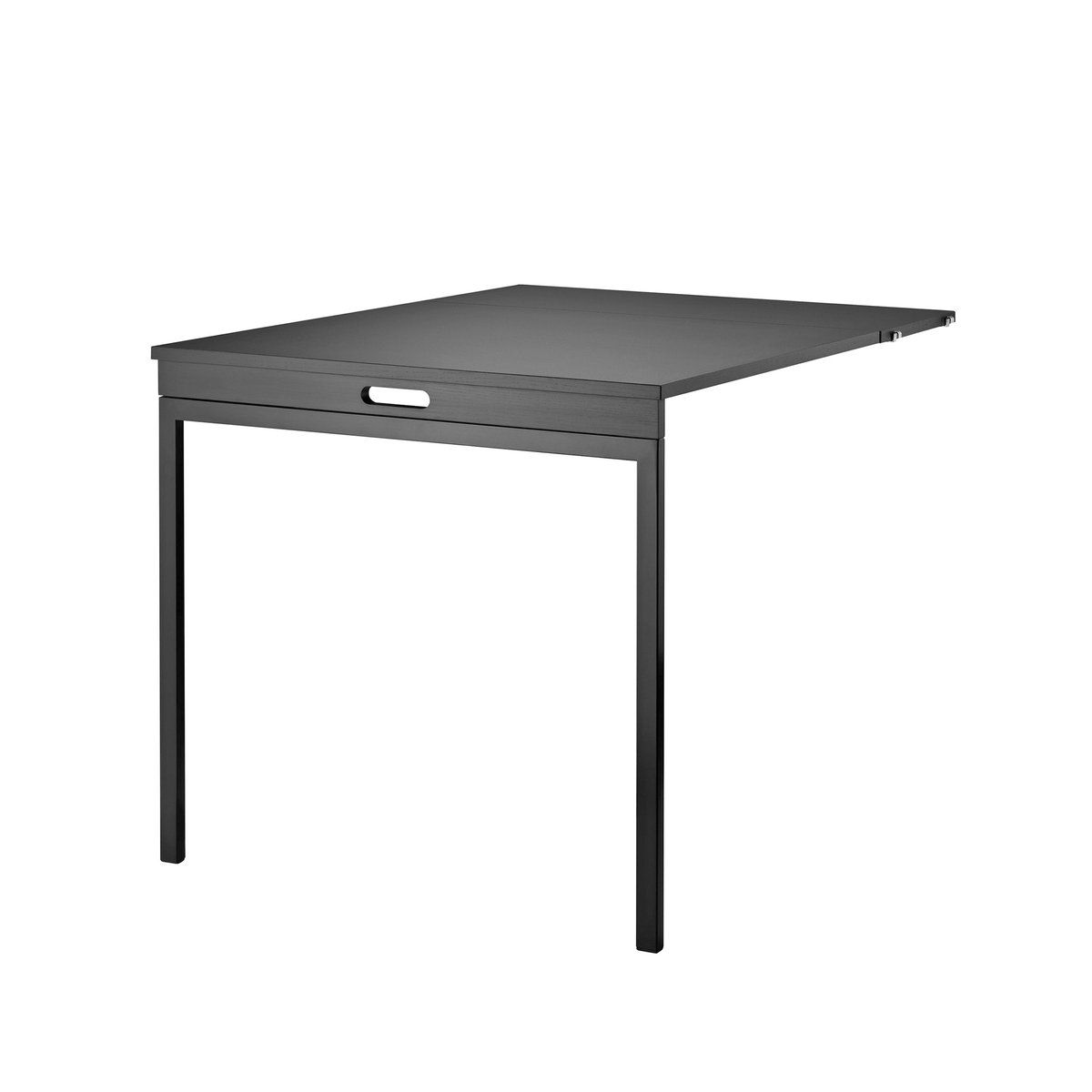 String String folding table Black stained ash, black metal legs