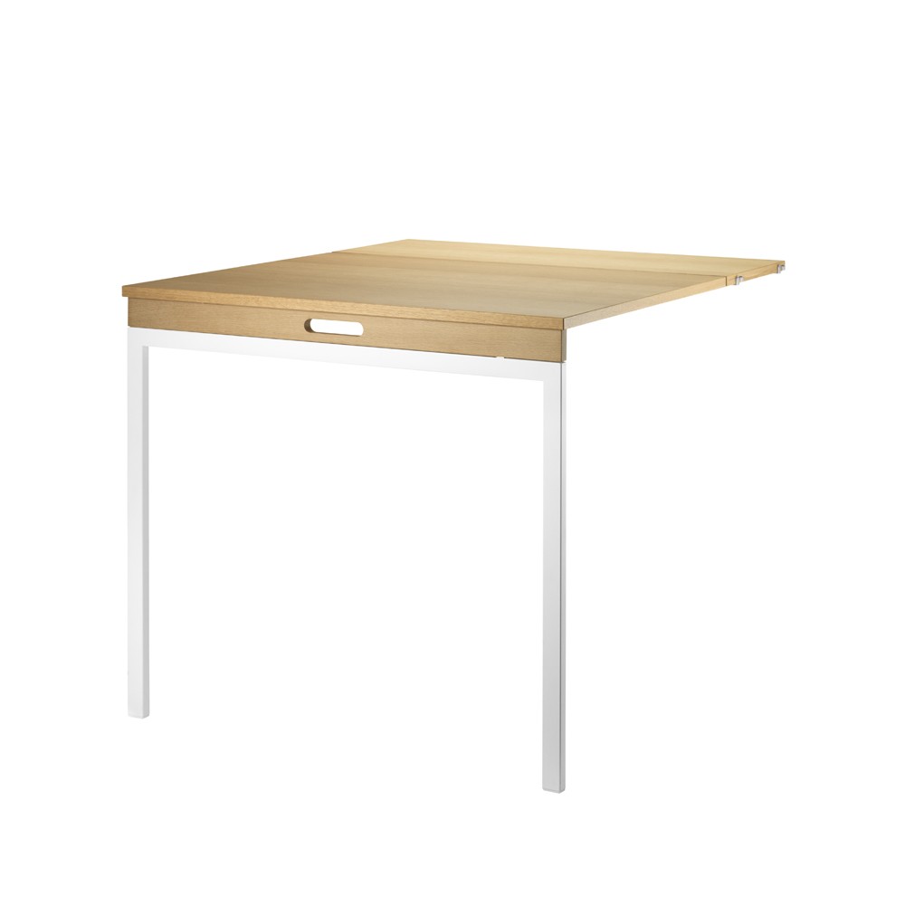 String String folding table Oak, white metal legs