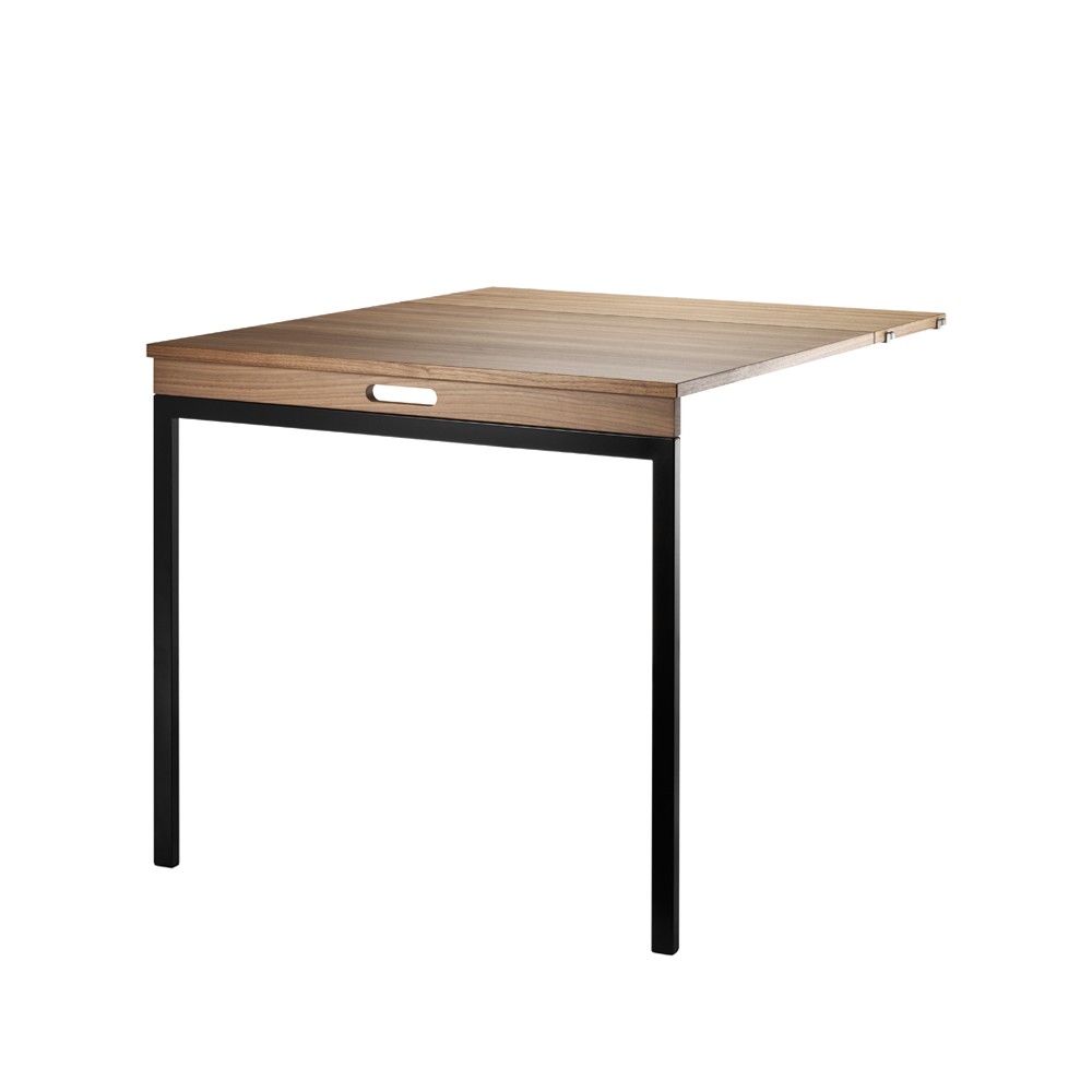 String String folding table Walnut, black metal legs