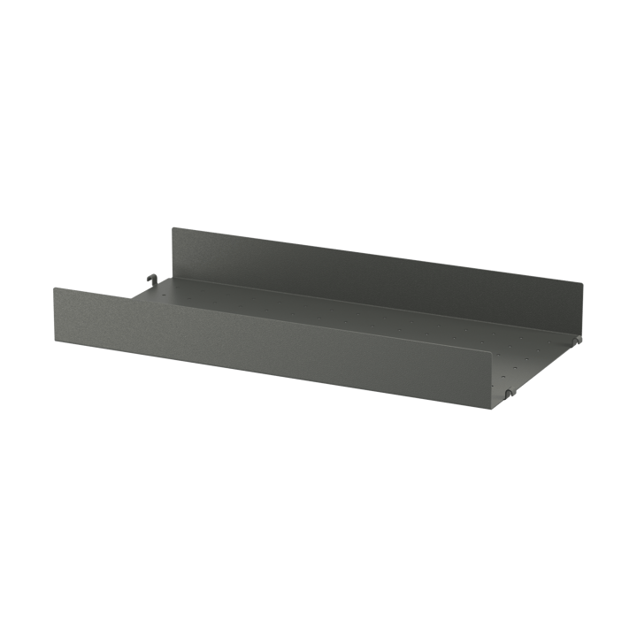 String shelf metal - Dark grey, 58x30 cm, high edge - String