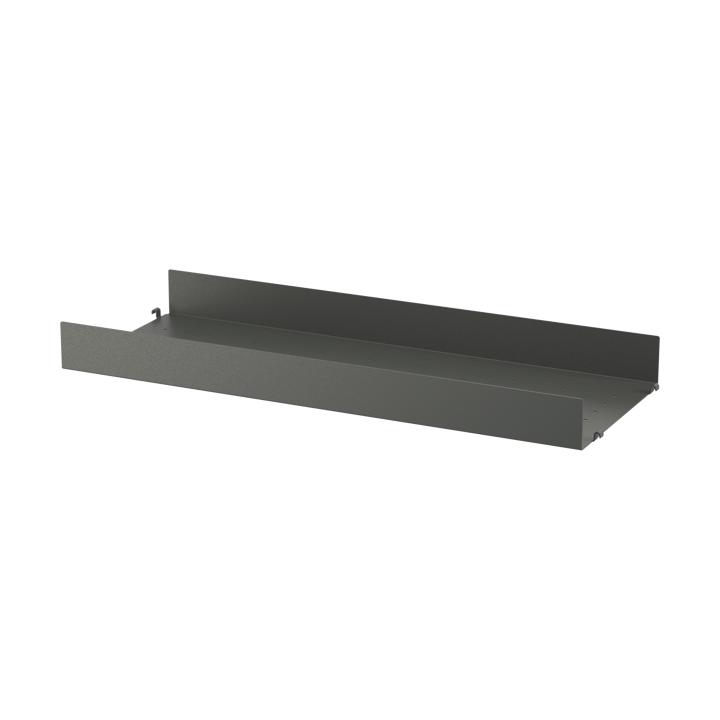 String shelf metal - Dark grey, 78x30 cm, high edge - String