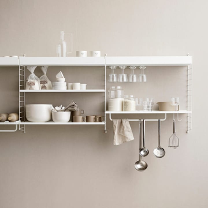 String shelf metal, Grey, 58x30 cm, high edge String