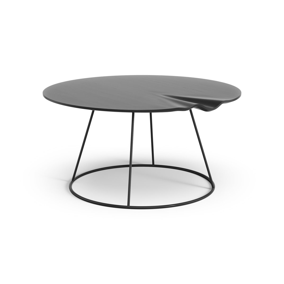 Swedese Breeze table with wave Ø80 cm Black