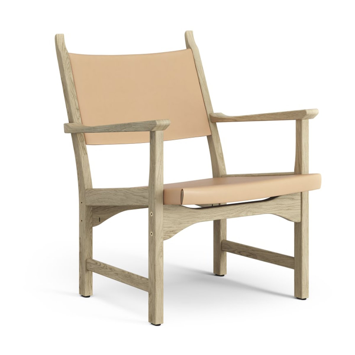 Swedese Caryngo arm chair Natural laquered oak-leather nature