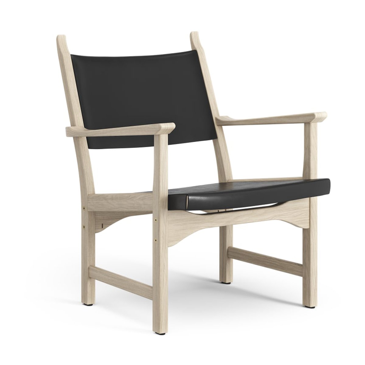 Swedese Caryngo arm chair White pigmented oak-leather black