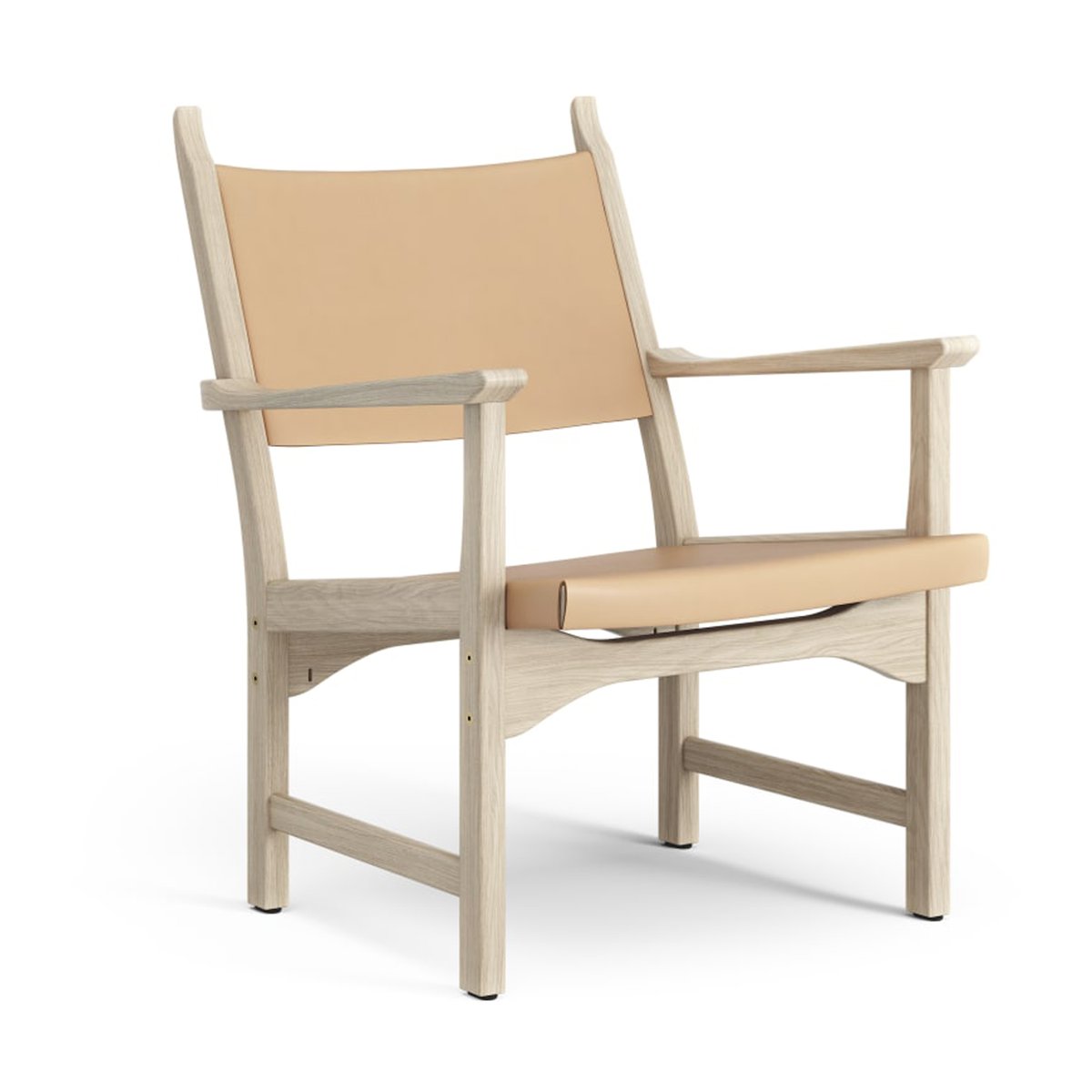 Swedese Caryngo arm chair White pigmented oak-leather natural