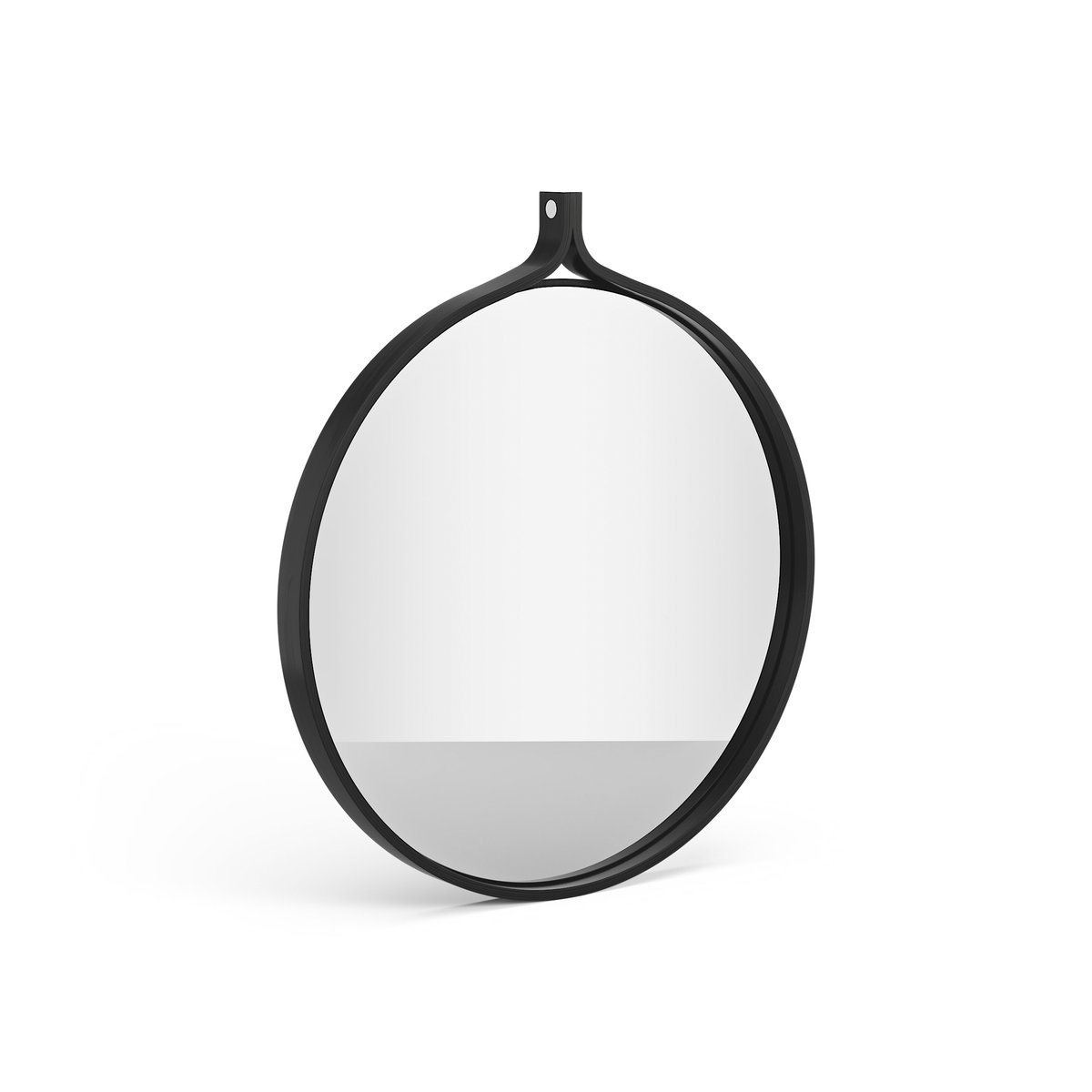 Swedese Comma Mirror round Ø52 cm Ash black oiled