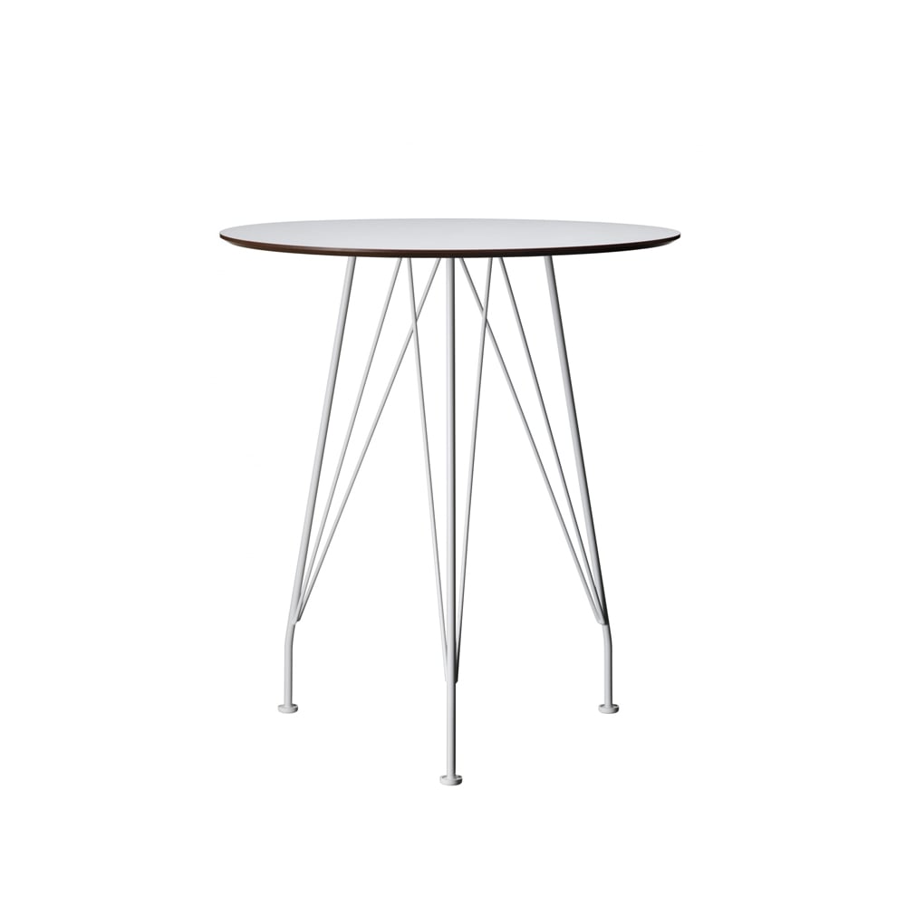 Swedese Desirée café table White laminate, ø110cm, white lacquered base