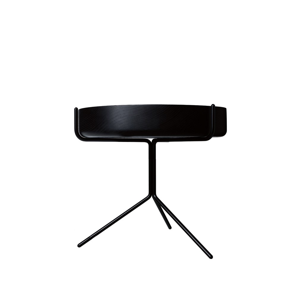 Swedese Drum table Black glazed-h.36cm-black stand