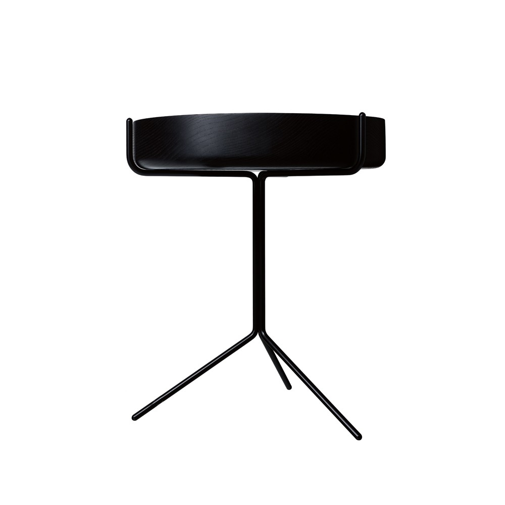 Swedese Drum table Black glazed-h.46cm-black stand