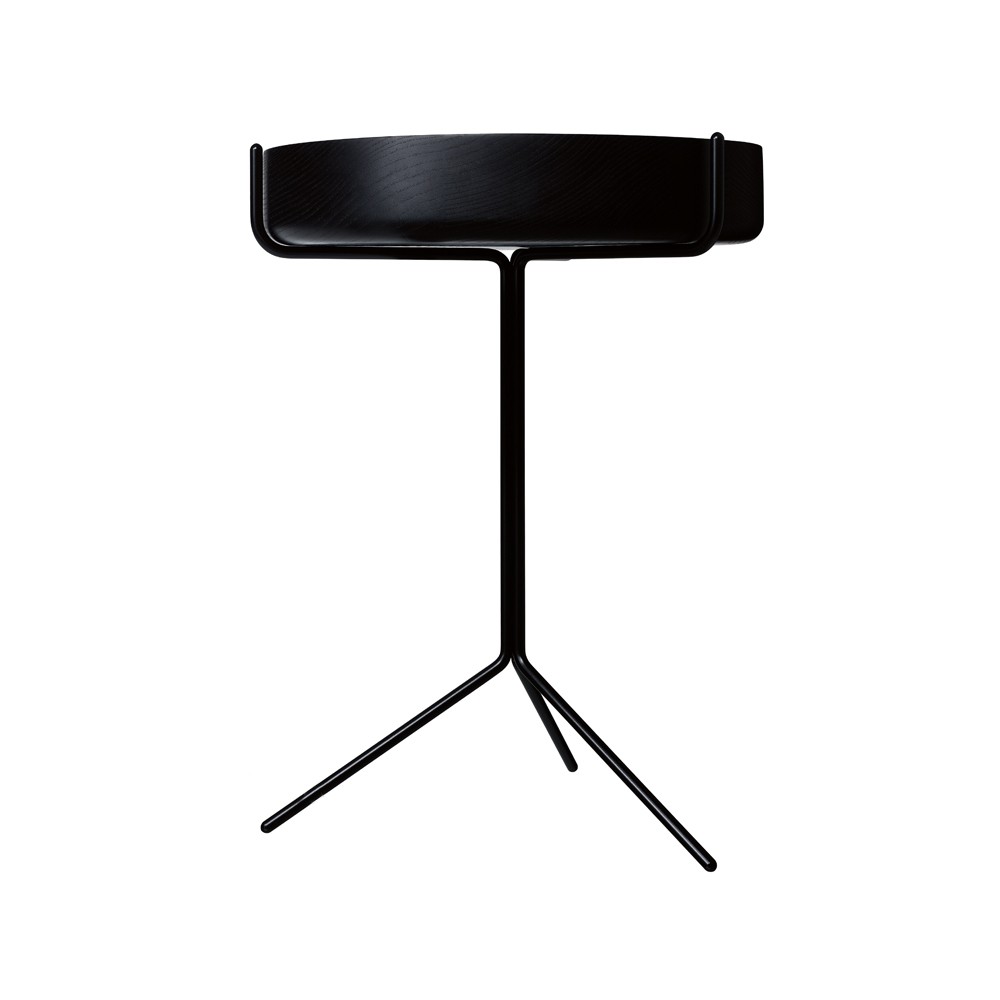 Swedese Drum table Black glazed-h.56cm-black stand