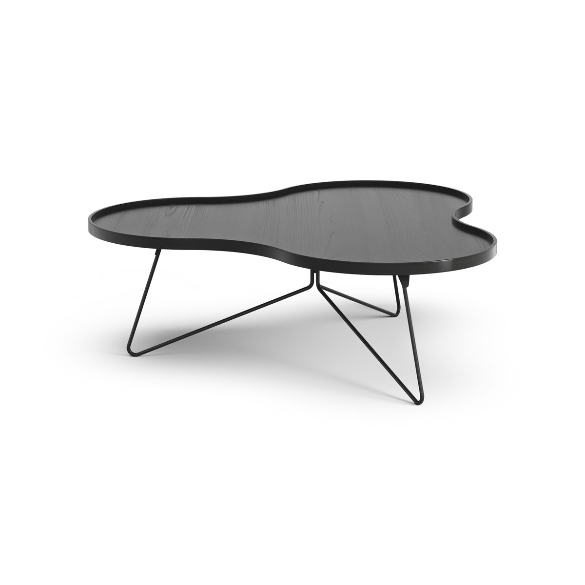 Swedese Flower mono table 107x114 cm H39 cm Ash black glazed