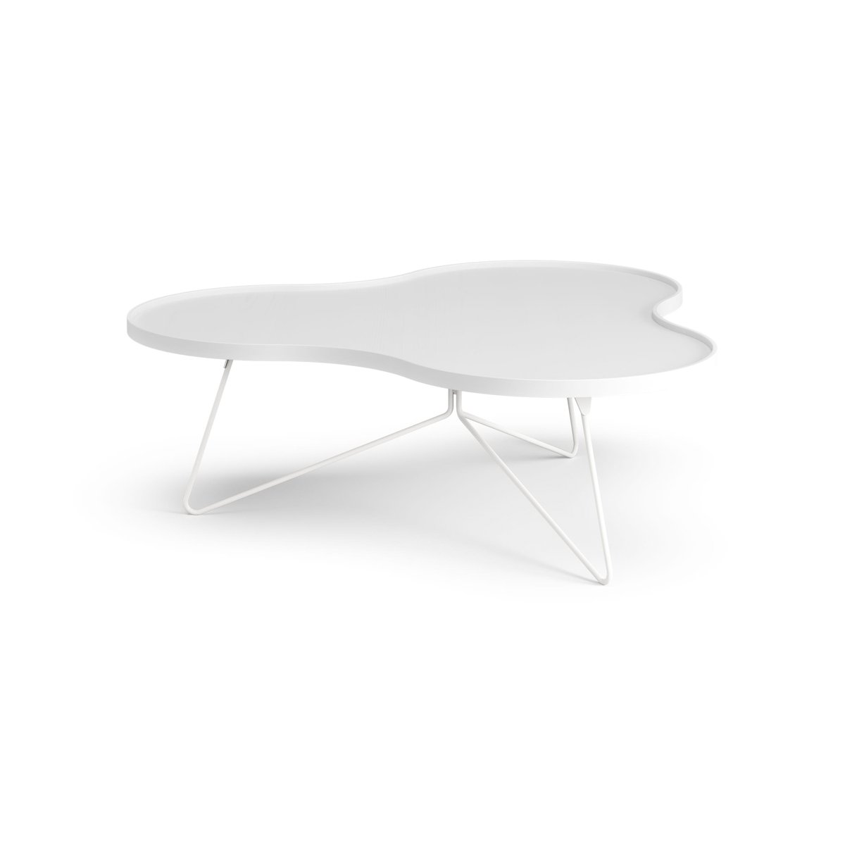 Swedese Flower mono table 107x114 cm H39 cm Ash White glazed