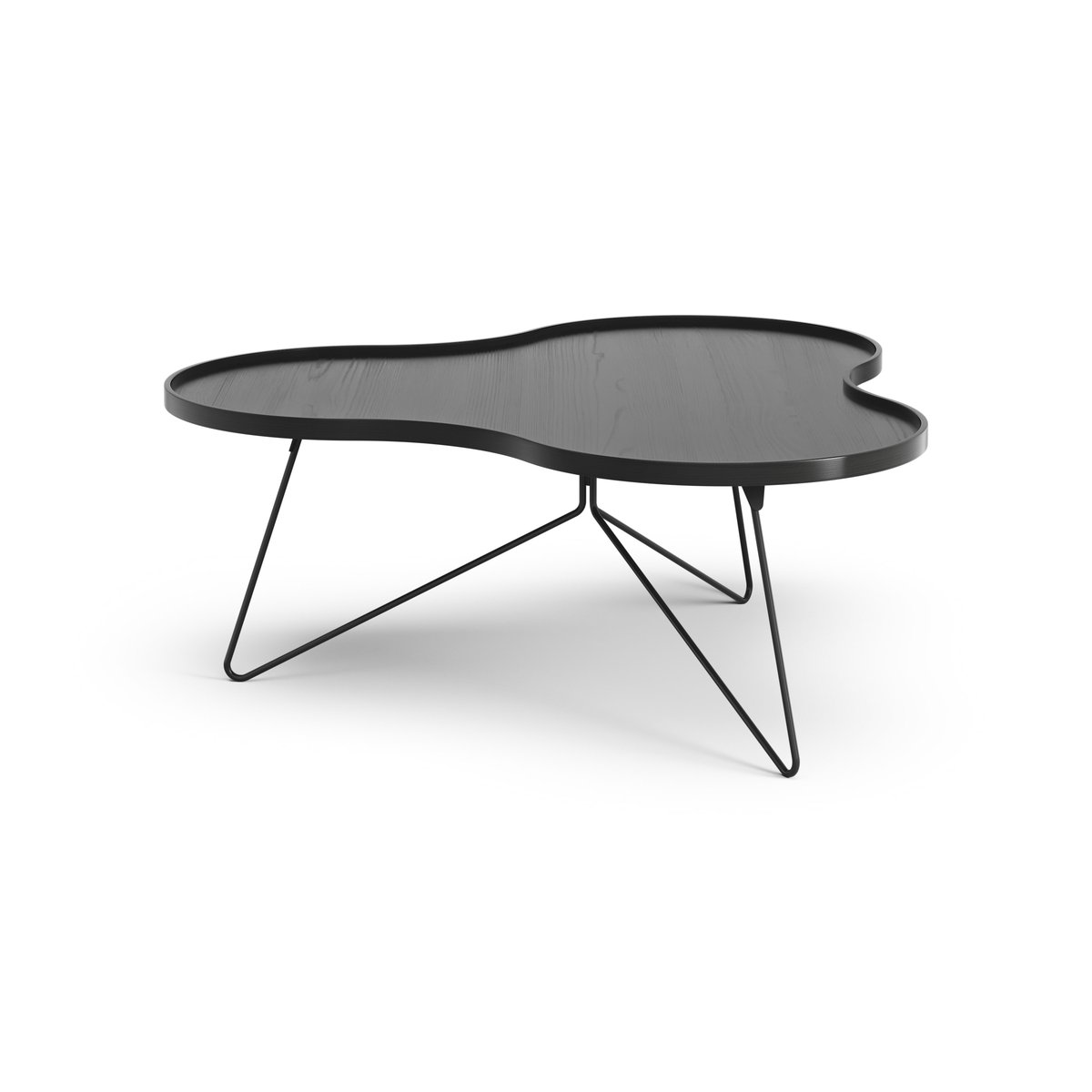 Swedese Flower mono table 107x114 cm H45 cm Ash black glazed